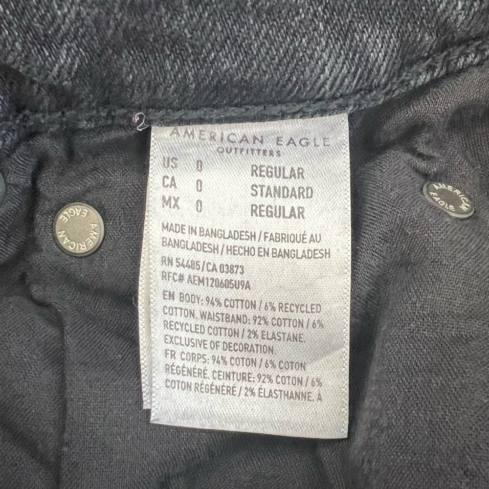 American Eagle Outfitters Black Baggy Jeans Size 0 - Picture 8 of 8